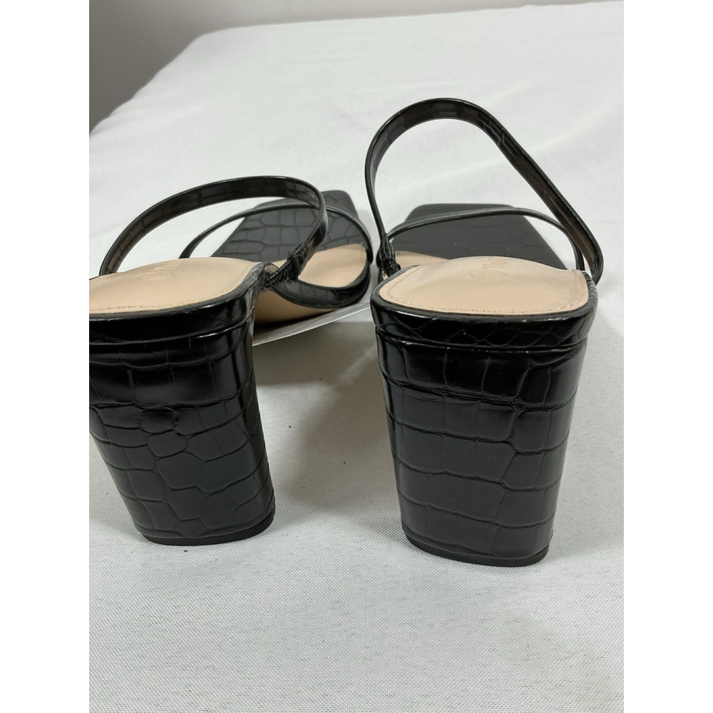 Womans New With Tags The Drop Strappy Slip On Sandals 10 Black Snake Skin - Picture 5 of 10